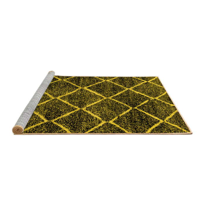 Sideview of Machine Washable Abstract Yellow Modern Rug, wshabs2910yw