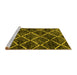 Sideview of Machine Washable Abstract Yellow Modern Rug, wshabs2910yw