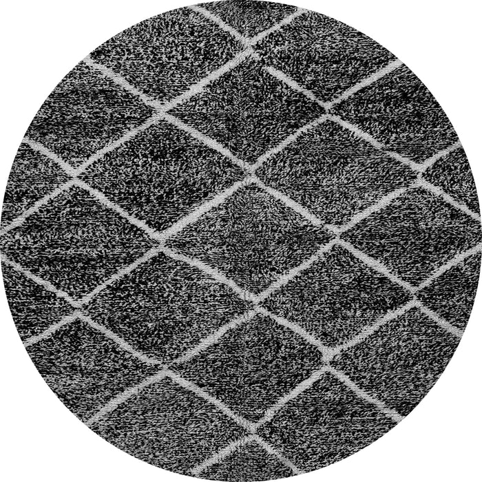 Round Abstract Gray Modern Rug, abs2910gry