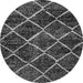 Round Abstract Gray Modern Rug, abs2910gry