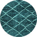 Round Machine Washable Abstract Light Blue Modern Rug, wshabs2910lblu