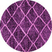 Round Abstract Pink Modern Rug, abs2910pnk