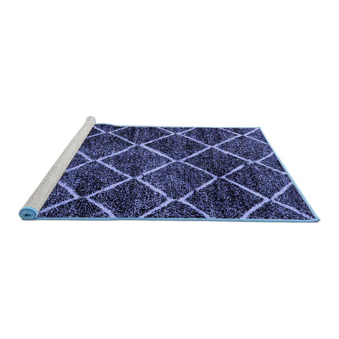 Sideview of Machine Washable Abstract Blue Modern Rug, wshabs2910blu