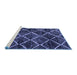 Sideview of Machine Washable Abstract Blue Modern Rug, wshabs2910blu