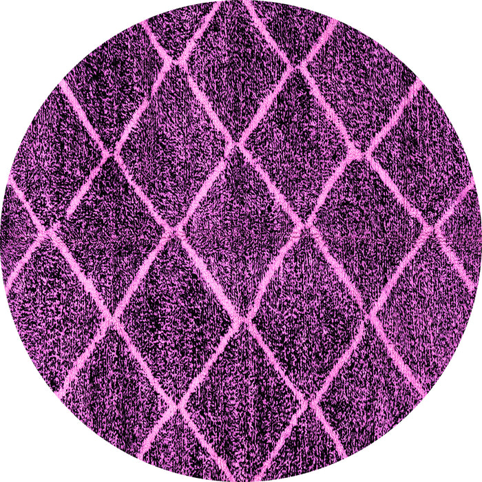 Round Machine Washable Abstract Pink Modern Rug, wshabs2910pnk