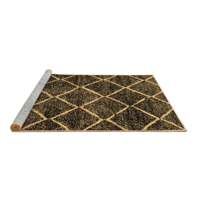 Sideview of Machine Washable Abstract Brown Modern Rug, wshabs2910brn