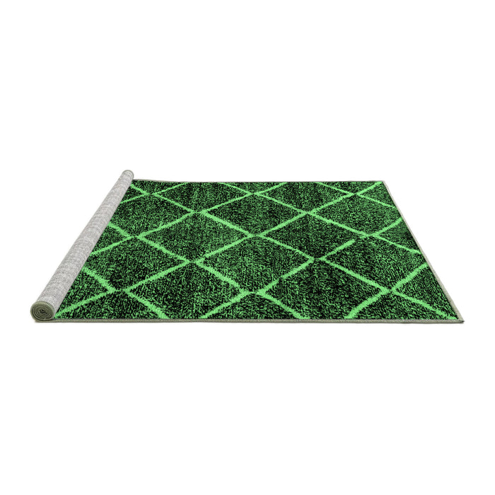 Sideview of Machine Washable Abstract Emerald Green Modern Area Rugs, wshabs2910emgrn