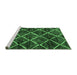 Sideview of Machine Washable Abstract Emerald Green Modern Area Rugs, wshabs2910emgrn