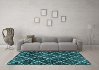 Machine Washable Abstract Light Blue Modern Rug, wshabs2910lblu