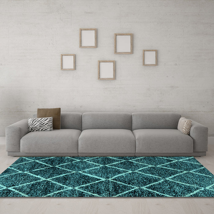 Machine Washable Abstract Light Blue Modern Rug in a Living Room, wshabs2910lblu