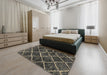 Abstract Brown Modern Rug in a Bedroom, abs2910