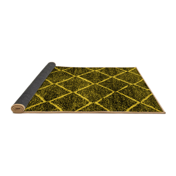 Sideview of Abstract Yellow Modern Rug, abs2910yw
