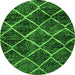 Round Abstract Green Modern Rug, abs2910grn