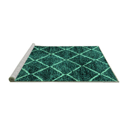 Sideview of Machine Washable Abstract Turquoise Modern Area Rugs, wshabs2910turq