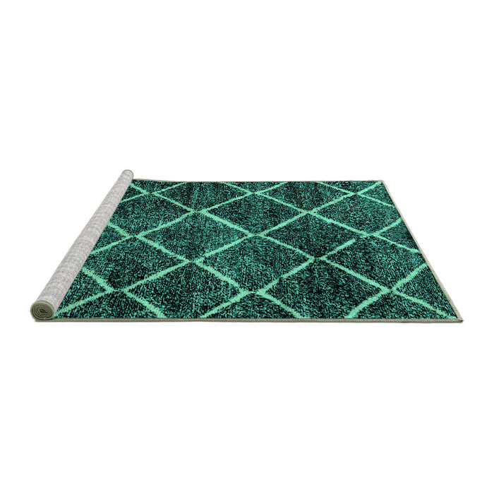 Sideview of Machine Washable Abstract Turquoise Modern Area Rugs, wshabs2910turq