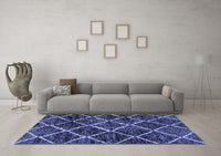 Machine Washable Abstract Blue Modern Rug, wshabs2910blu