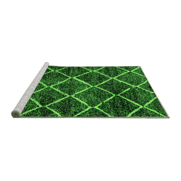 Sideview of Machine Washable Abstract Green Modern Area Rugs, wshabs2910grn