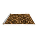 Sideview of Machine Washable Abstract Orange Modern Area Rugs, wshabs2910org