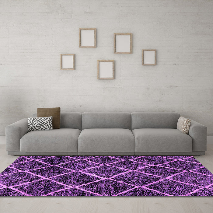 Machine Washable Abstract Purple Modern Area Rugs in a Living Room, wshabs2910pur