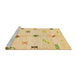 Sideview of Machine Washable Abstract Orange Rug, wshabs2911