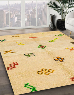 Machine Washable Abstract Orange Rug in a Family Room, wshabs2911
