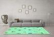 Machine Washable Solid Turquoise Modern Area Rugs in a Living Room,, wshabs2911turq