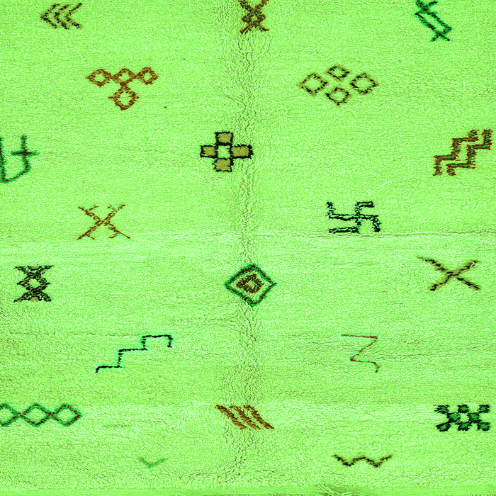 Square Machine Washable Solid Green Modern Area Rugs, wshabs2911grn