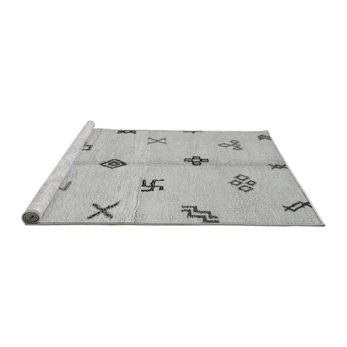 Sideview of Machine Washable Solid Gray Modern Rug, wshabs2911gry