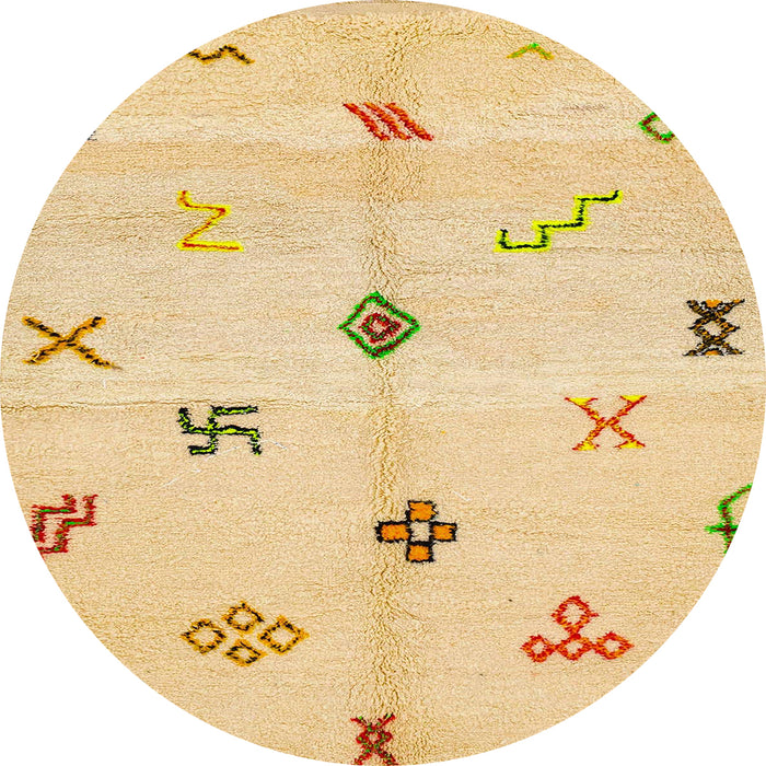 Round Abstract Orange Solid Rug, abs2911