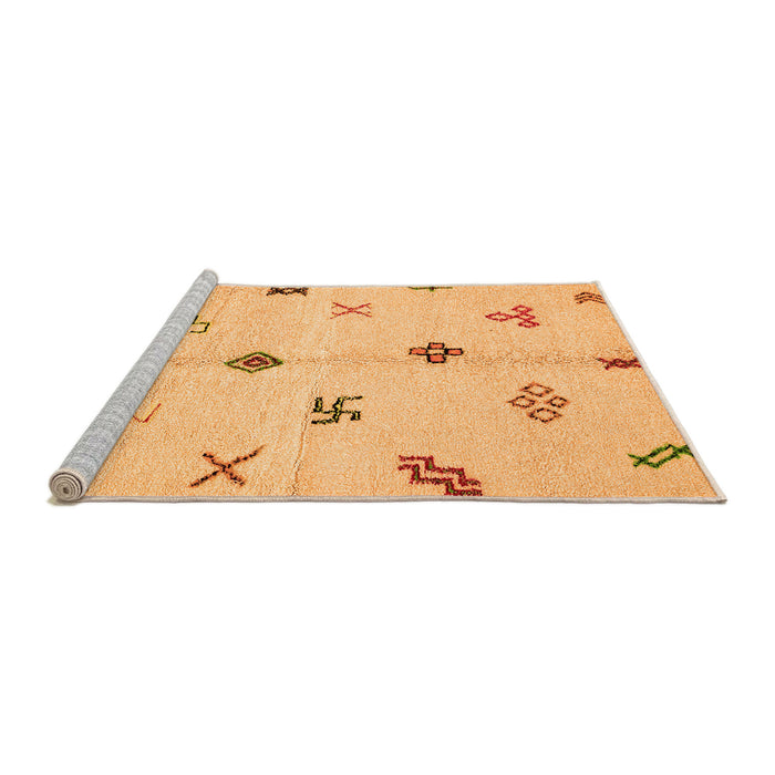 Sideview of Machine Washable Solid Orange Modern Area Rugs, wshabs2911org