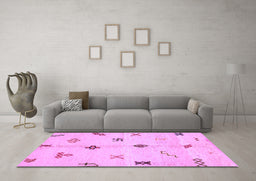 Machine Washable Solid Purple Modern Area Rugs in a Living Room, wshabs2911pur