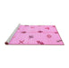 Sideview of Machine Washable Solid Pink Modern Rug, wshabs2911pnk