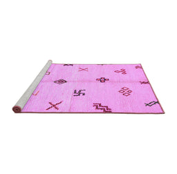 Sideview of Machine Washable Solid Purple Modern Area Rugs, wshabs2911pur