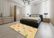 Machine Washable Abstract Orange Rug in a Bedroom, wshabs2911