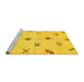 Sideview of Machine Washable Solid Yellow Modern Rug, wshabs2911yw