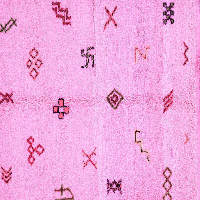 Square Machine Washable Solid Pink Modern Rug, wshabs2911pnk