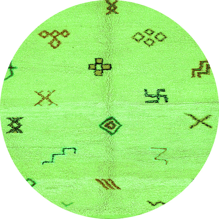 Round Solid Green Modern Rug, abs2911grn