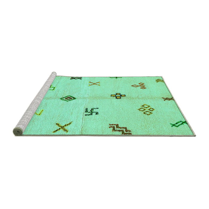 Sideview of Machine Washable Solid Turquoise Modern Area Rugs, wshabs2911turq