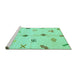 Sideview of Machine Washable Solid Turquoise Modern Area Rugs, wshabs2911turq