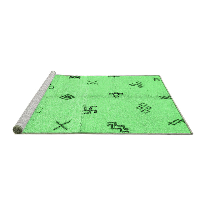 Sideview of Machine Washable Solid Emerald Green Modern Area Rugs, wshabs2911emgrn