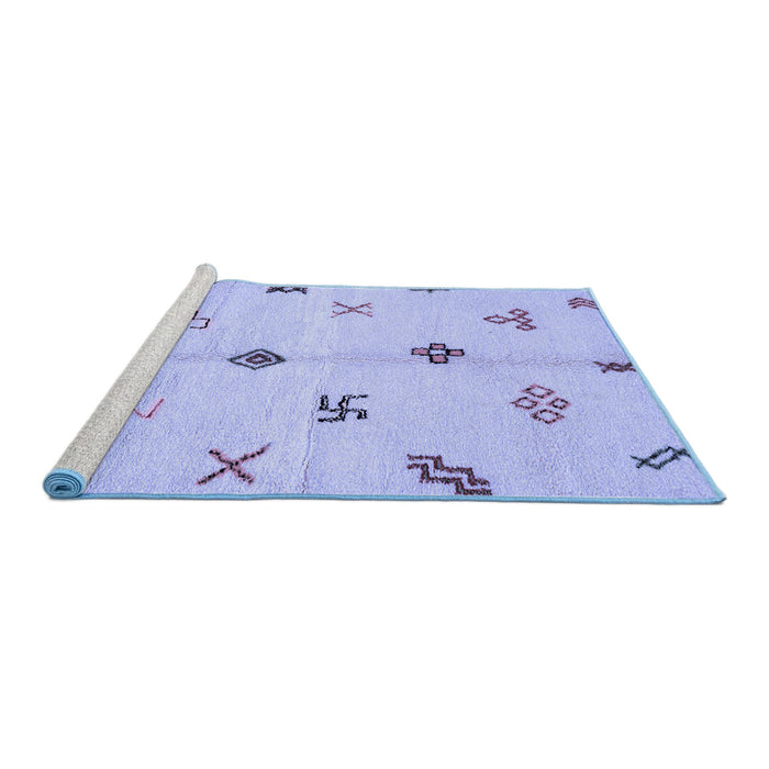 Sideview of Machine Washable Solid Blue Modern Rug, wshabs2911blu