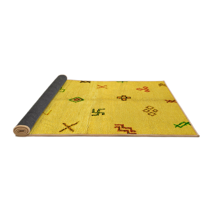 Sideview of Solid Yellow Modern Rug, abs2911yw