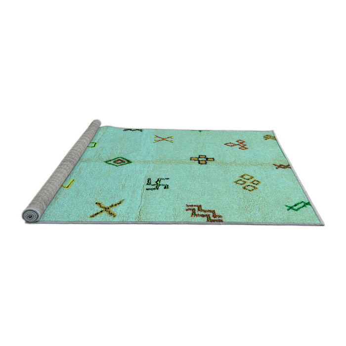 Sideview of Machine Washable Solid Light Blue Modern Rug, wshabs2911lblu