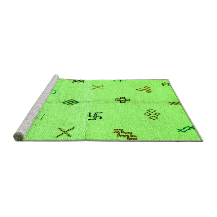 Sideview of Machine Washable Solid Green Modern Area Rugs, wshabs2911grn