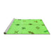 Sideview of Machine Washable Solid Green Modern Area Rugs, wshabs2911grn