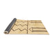 Sideview of Abstract Mustard Yellow Solid Rug, abs2912