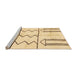 Sideview of Machine Washable Abstract Mustard Yellow Rug, wshabs2912