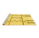 Sideview of Machine Washable Solid Yellow Modern Rug, wshabs2912yw