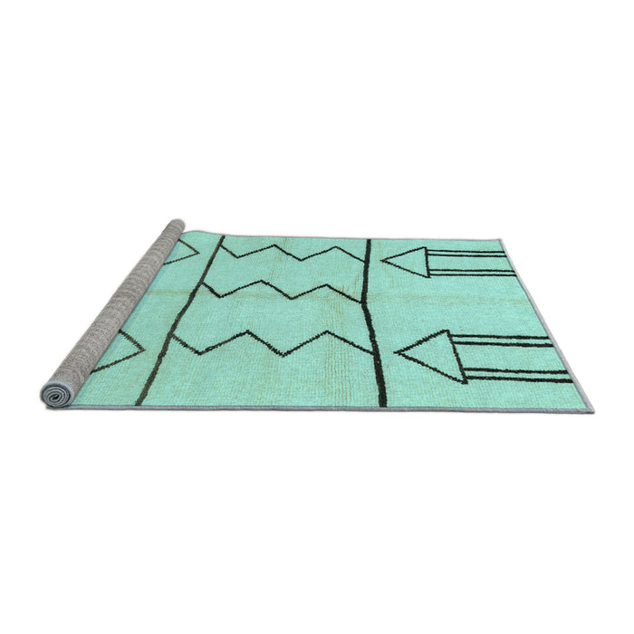 Sideview of Machine Washable Solid Light Blue Modern Rug, wshabs2912lblu