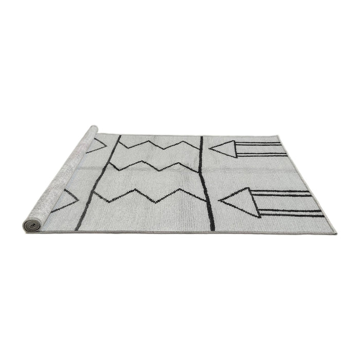 Sideview of Machine Washable Solid Gray Modern Rug, wshabs2912gry